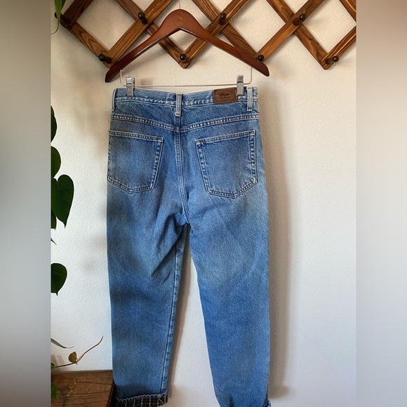 Vintage L.L. Bean Flannel Lined Jeans 31x34 Men’s Denim Plaid Flannel Lined - Picture 4 of 6